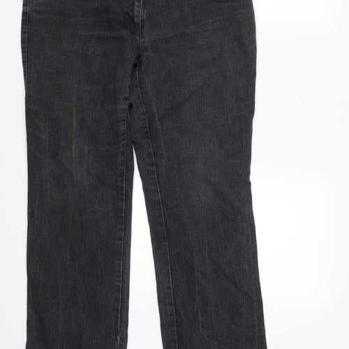 Preworn Womens Grey  Denim Straight Jeans Size 14 L30 in