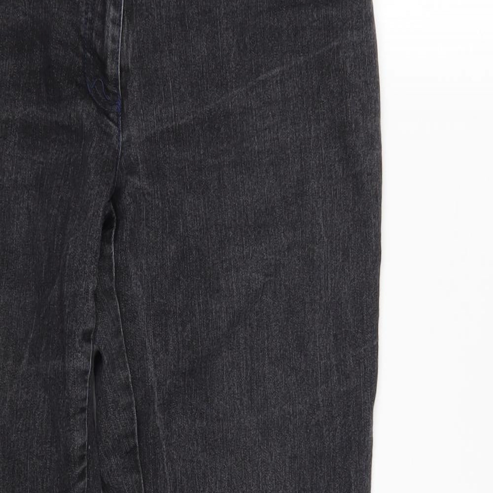Preworn Womens Grey  Denim Straight Jeans Size 14 L30 in