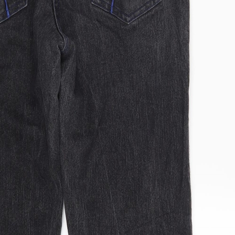 Preworn Womens Grey  Denim Straight Jeans Size 14 L30 in