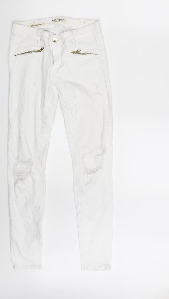 TALLY WEiJL Womens White  Denim Skinny Jeans Size 10 L28 in
