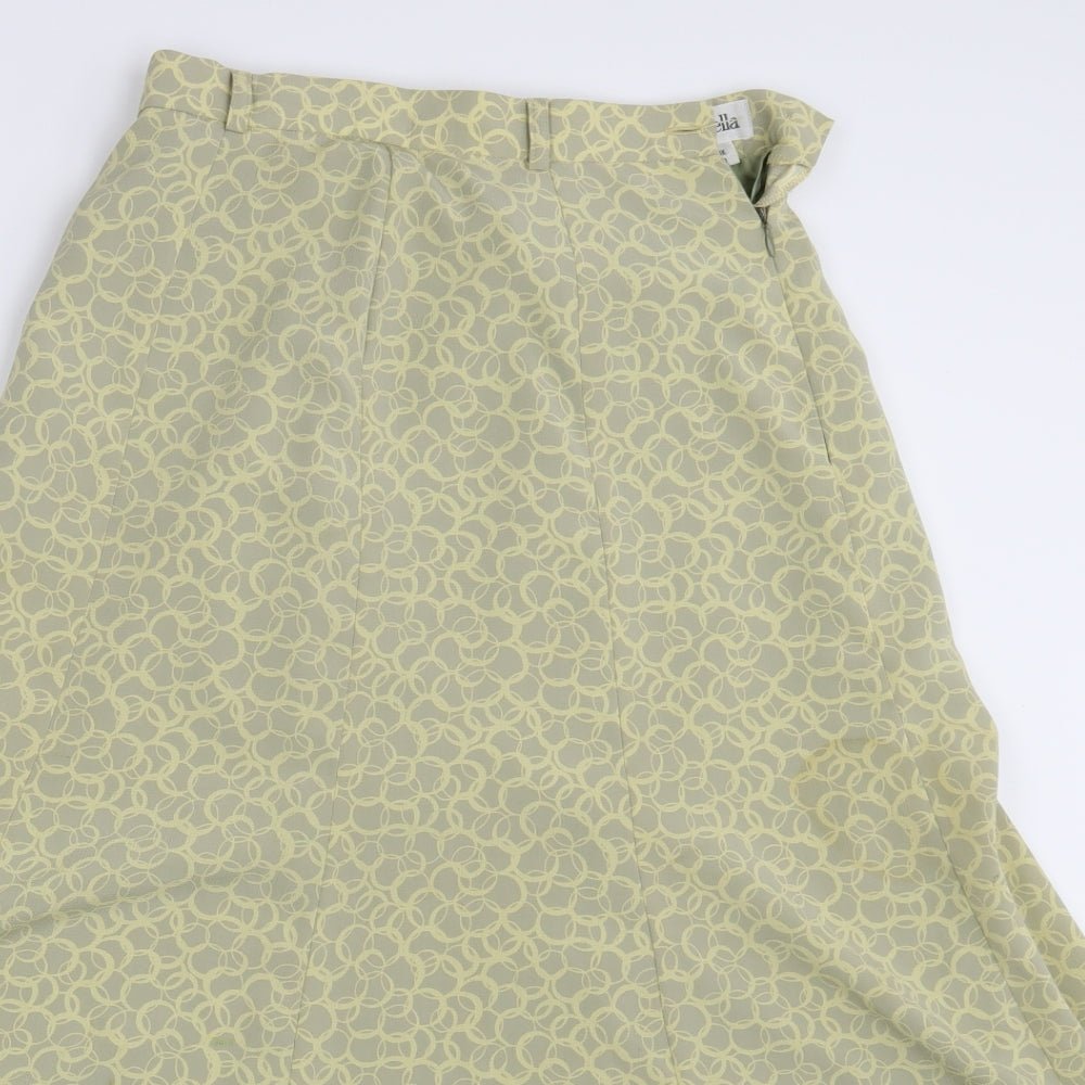 Viyella Womens Yellow Geometric  A-Line Skirt Size 10