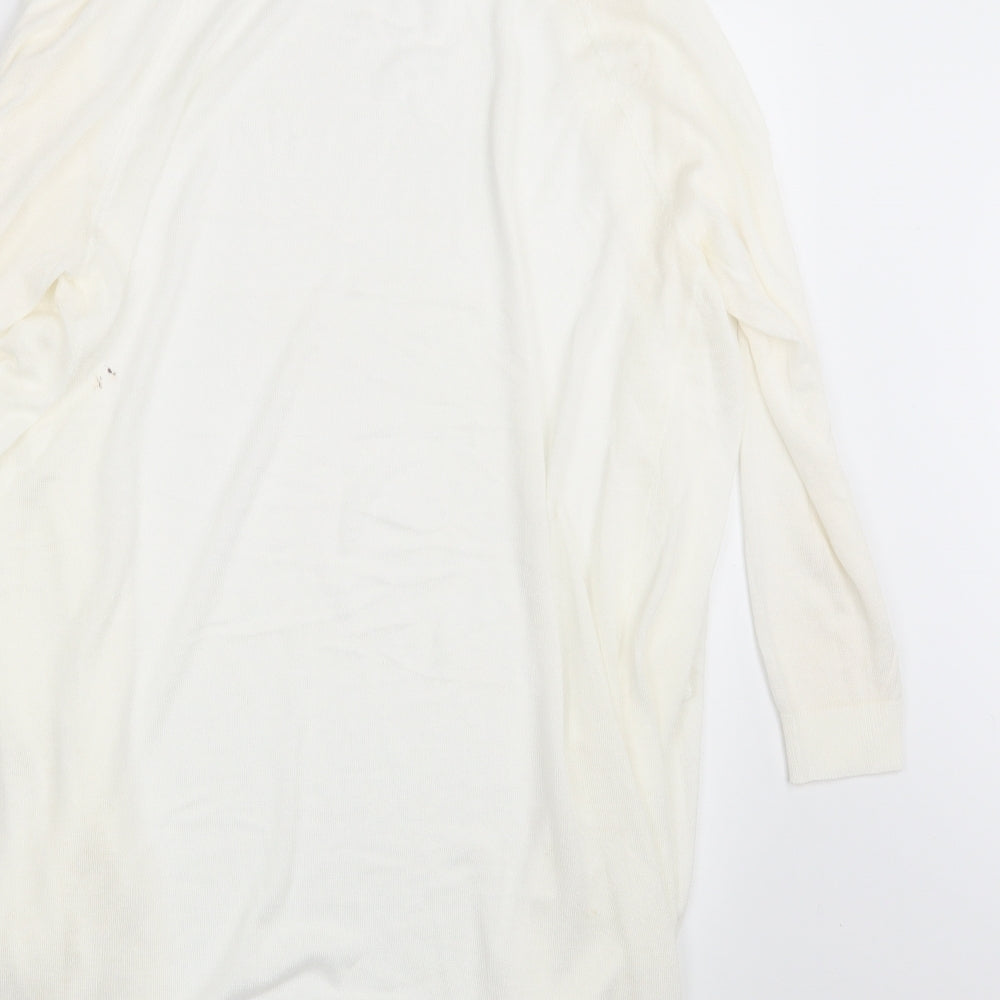M&Co. Womens Ivory   Wrap Jumper Size M