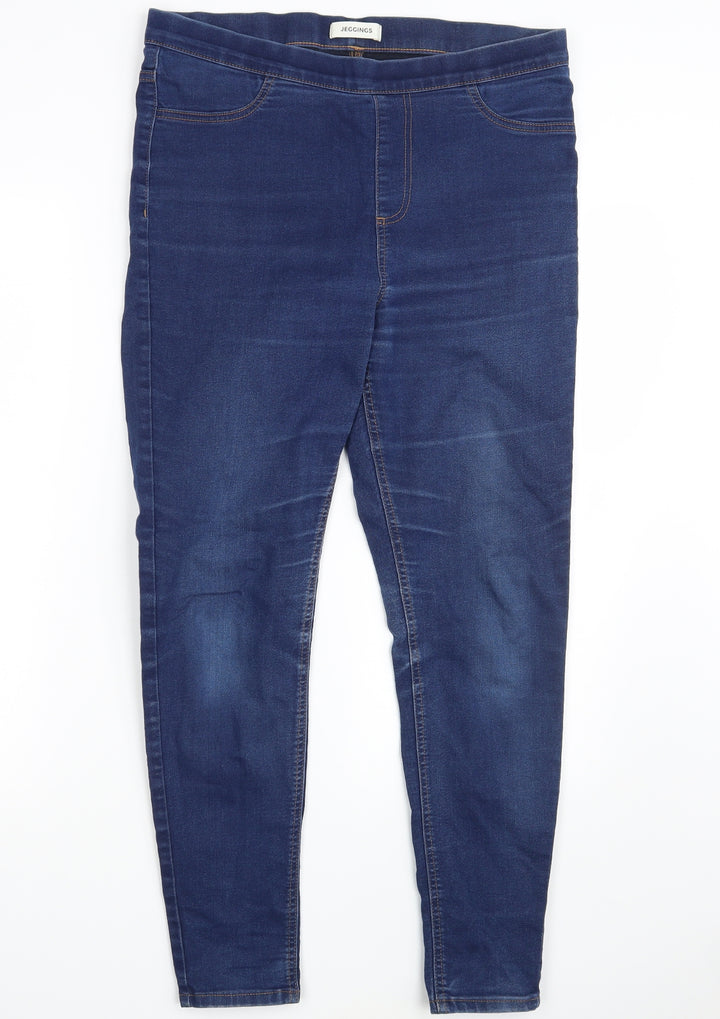 M&S Womens Blue Denim Jegging Jeans One Size L27 in