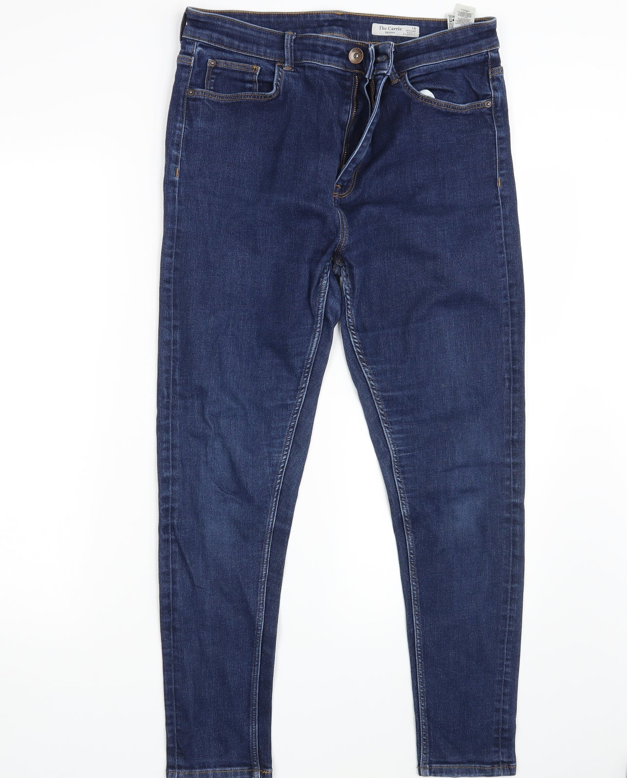 M&S Womens Blue  Denim Skinny Jeans Size 16 L26 in