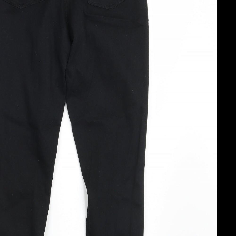 F&F Womens Black  Denim Cropped Jeans Size 10 L24 in