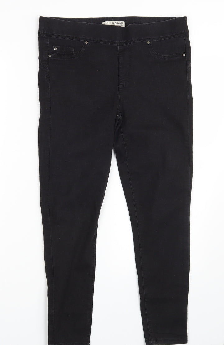 Denim Co. Womens Black Denim Jegging Jeans Size 12 L26 in