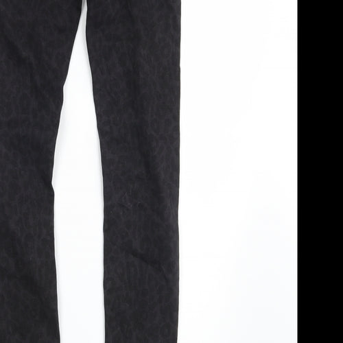 Buena Vista Womens Black Animal Print Denim Skinny Jeans Size 2XS L31 in
