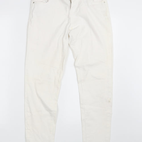 Denim Co.  Womens White  Denim Straight Jeans Size 12 L28 in