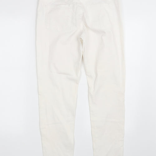 Denim Co.  Womens White  Denim Straight Jeans Size 12 L28 in