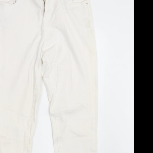Denim Co.  Womens White  Denim Straight Jeans Size 12 L28 in