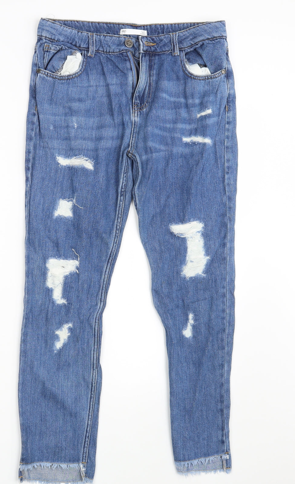 M&S Girls Blue  Denim Straight Jeans Size 13-14 Years