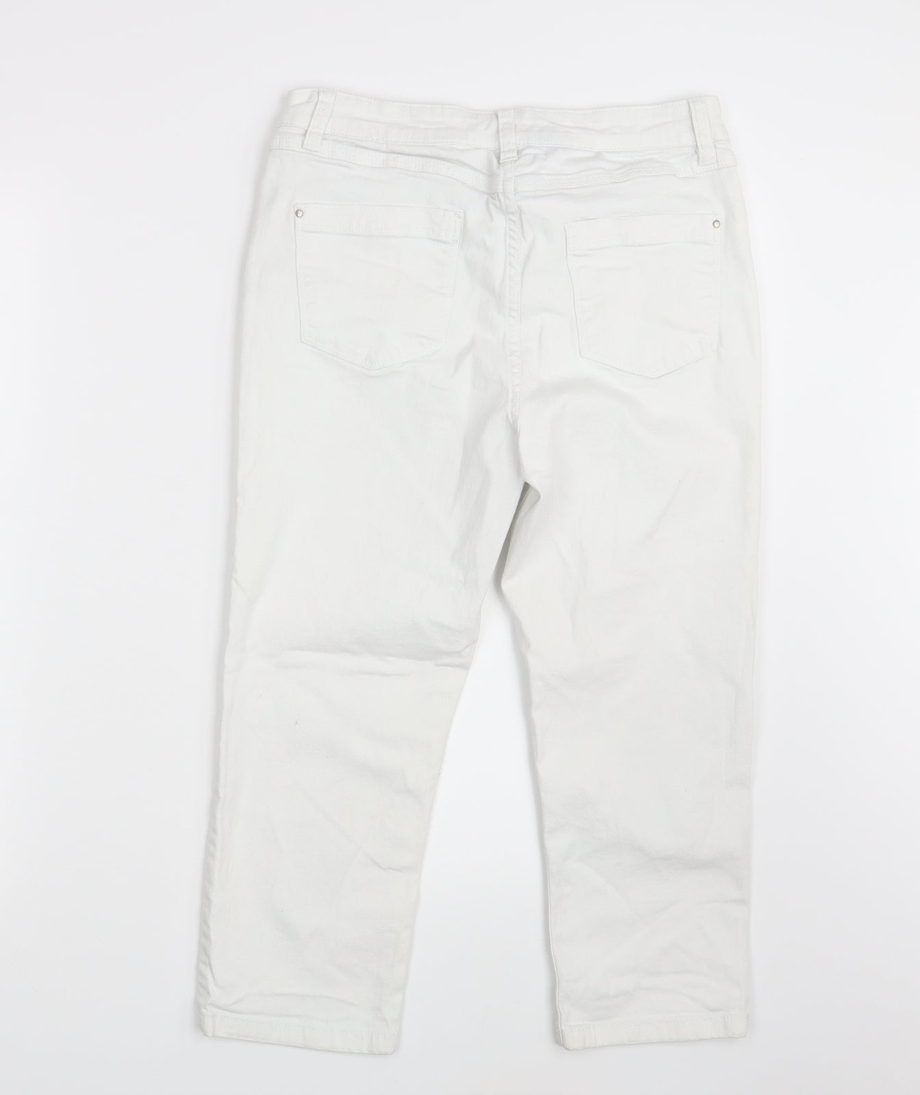 Papaya Womens White  Denim Cropped Jeans Size 12 L20 in