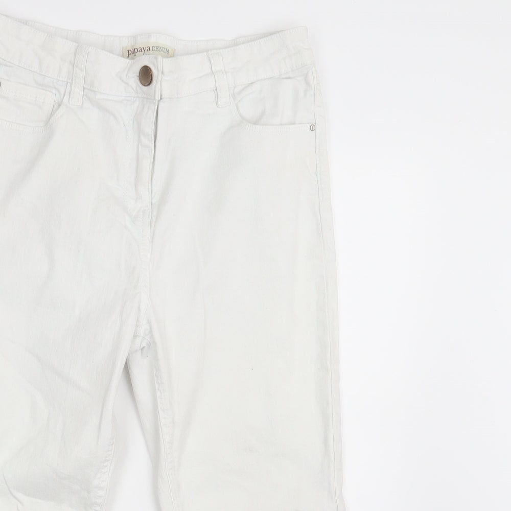 Papaya Womens White  Denim Cropped Jeans Size 12 L20 in