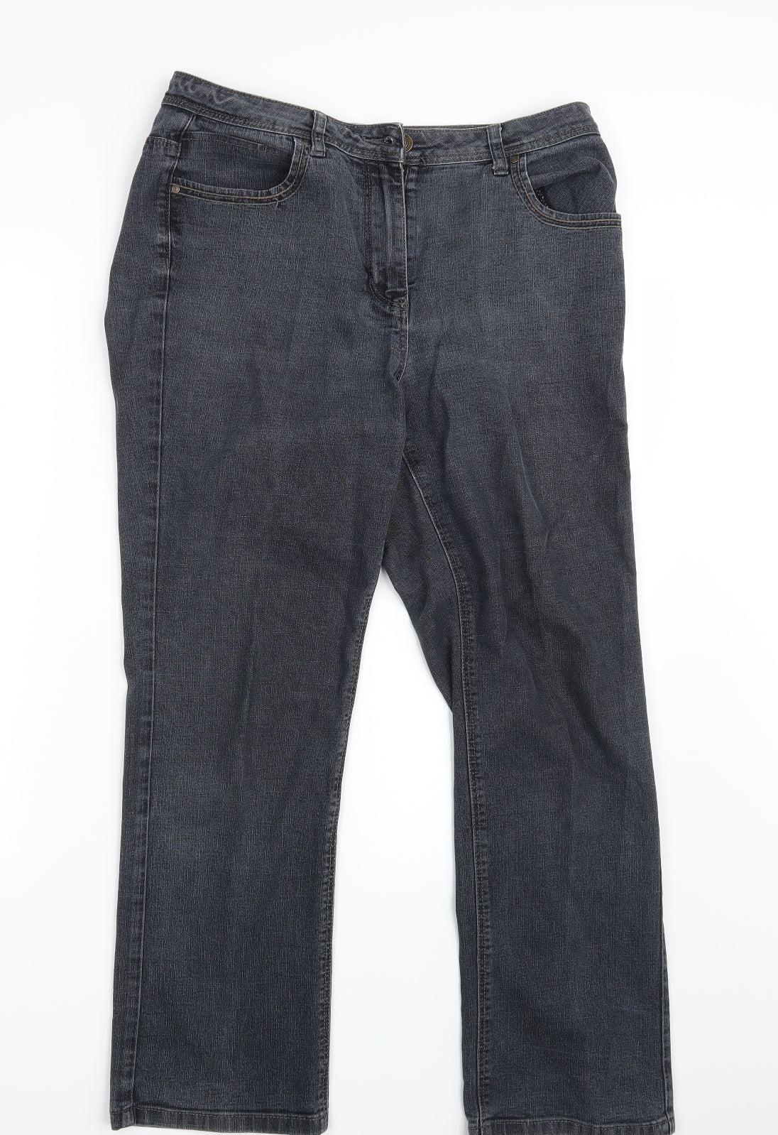 Preworn Womens Grey  Denim Bootcut Jeans Size 12 L25 in