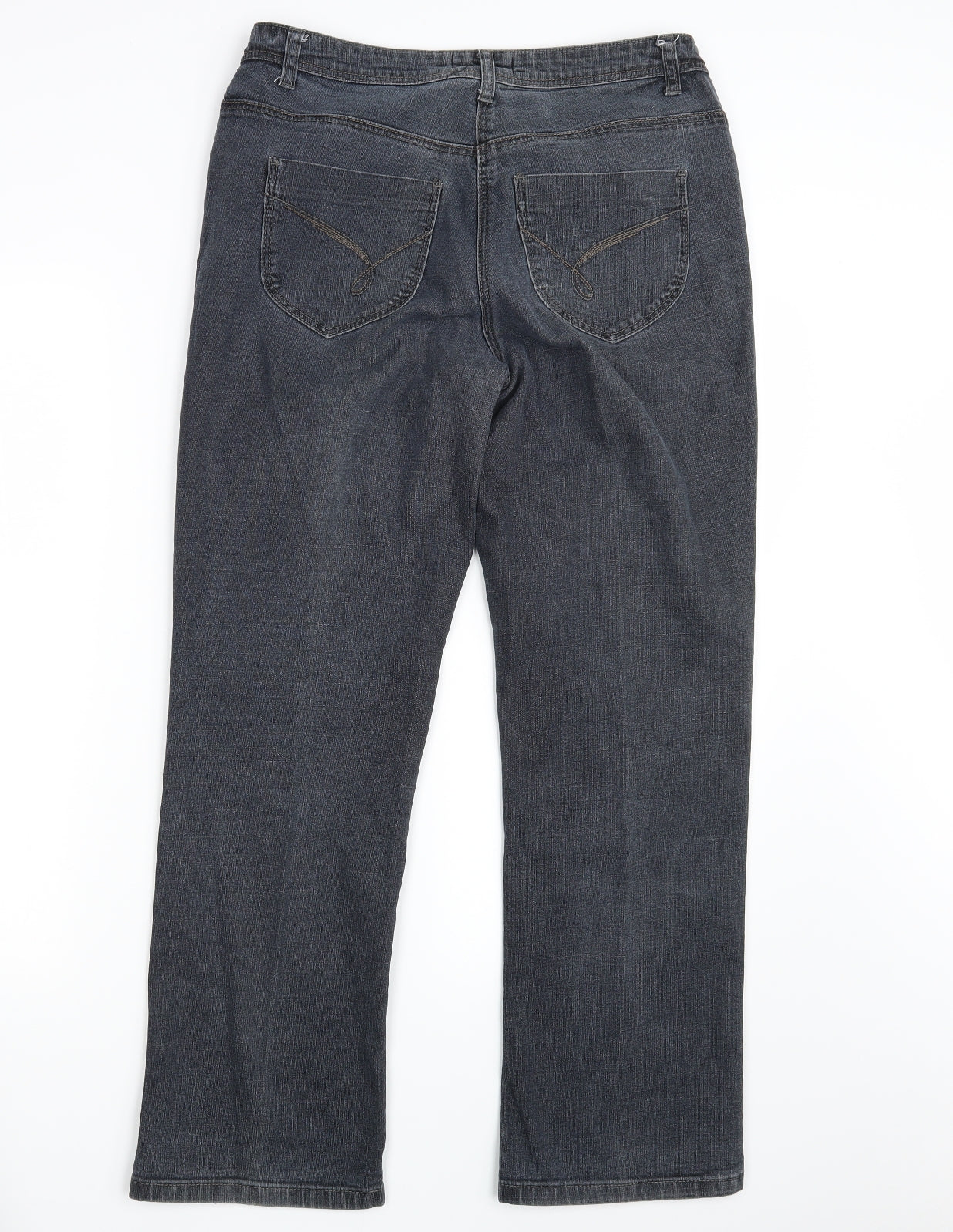 Preworn Womens Grey  Denim Bootcut Jeans Size 12 L25 in