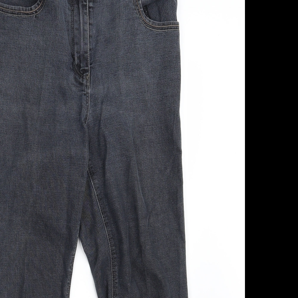Preworn Womens Grey  Denim Bootcut Jeans Size 12 L25 in