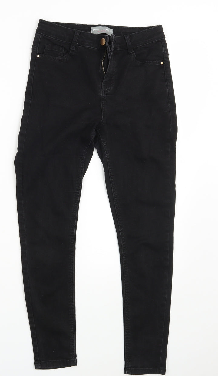 Dorothy Perkins Womens Black  Denim Skinny Jeans Size 6 L25 in