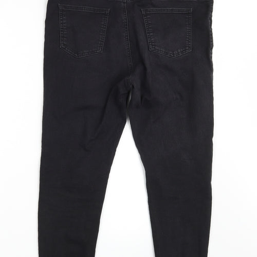 M&S Womens Black  Denim Jegging Jeans Size 16 L26 in