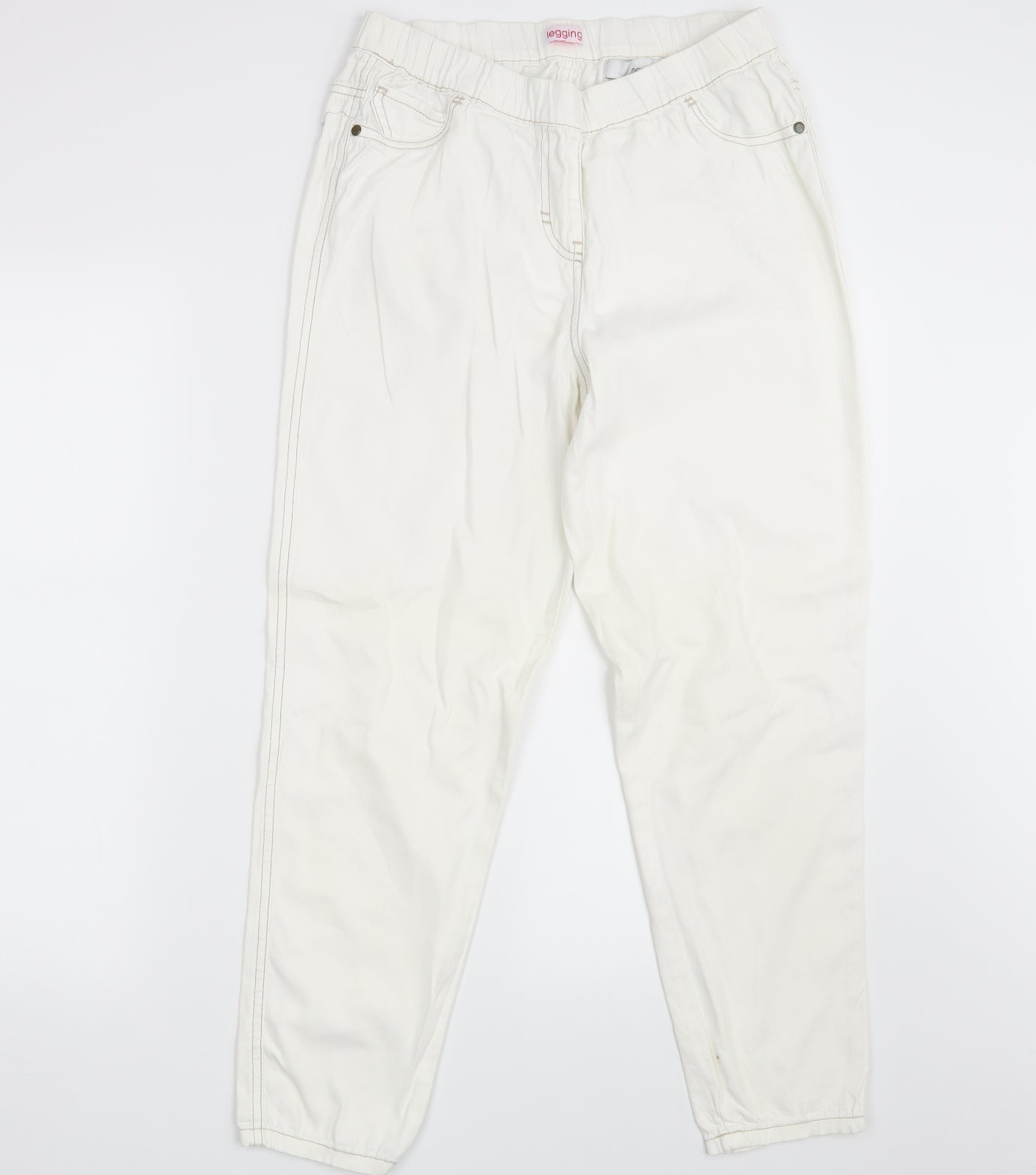 NEXT Womens Ivory  Denim Jegging Jeans Size 14 L26 in