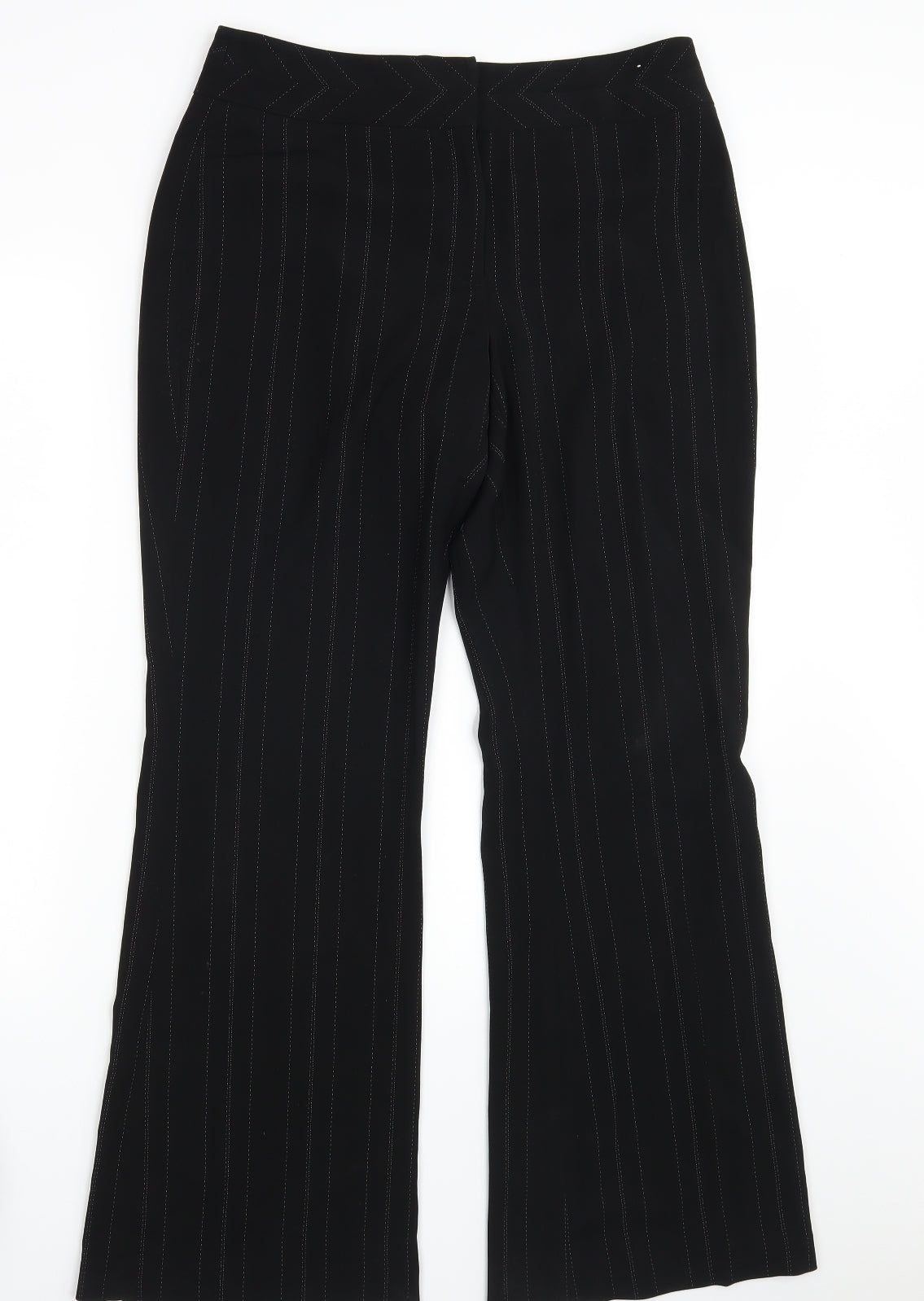 NEXT Womens Black Striped  Dress Pants Trousers Size 12 L31 in