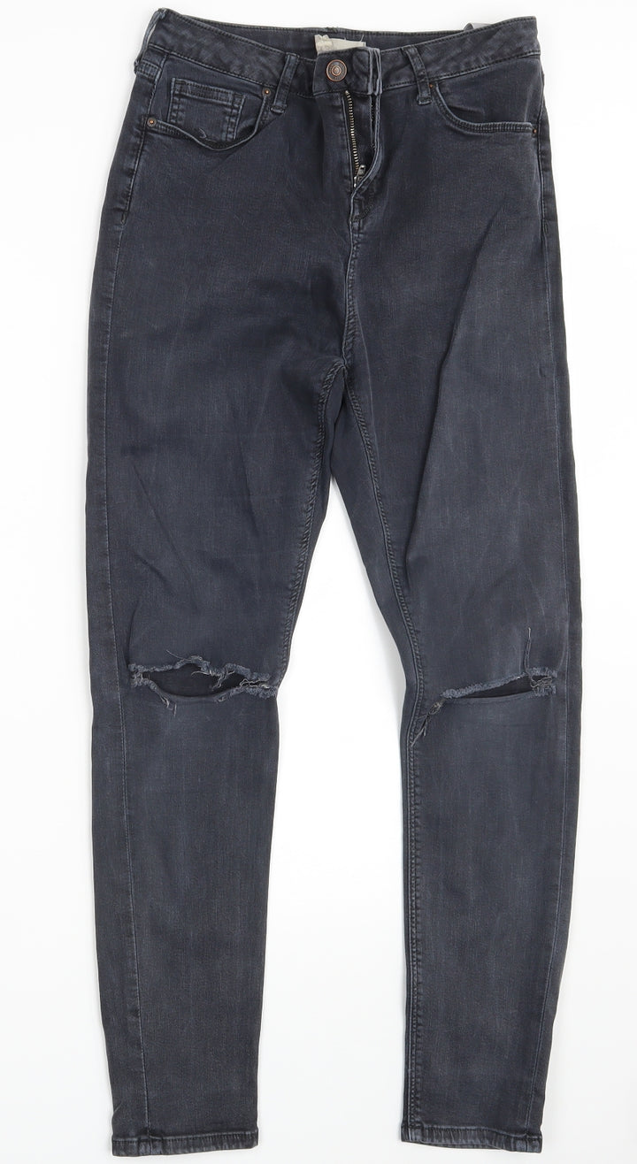 Topshop Womens Black Denim Skinny Jeans Size 30 in L30 in