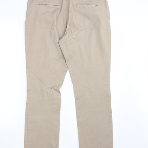 M&S Womens Beige  Denim Trousers  Size 14 L30 in