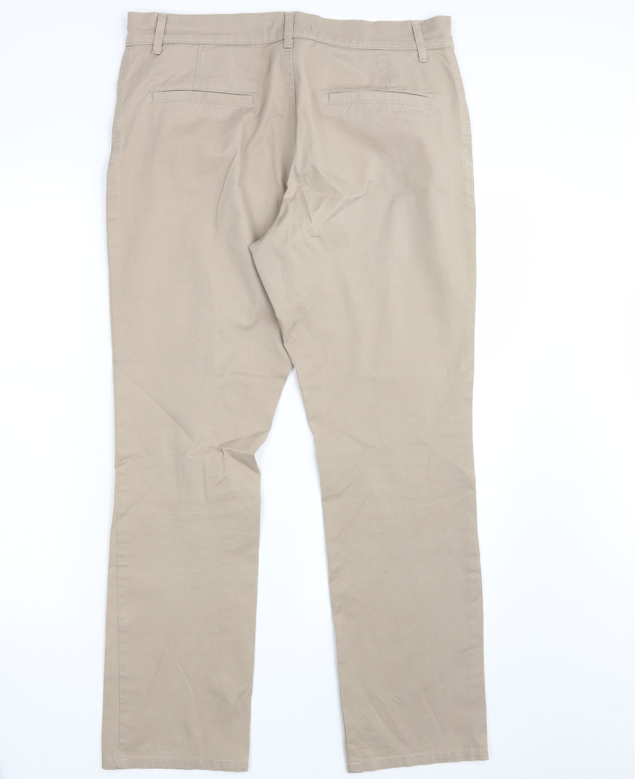 M&S Womens Beige  Denim Trousers  Size 14 L30 in