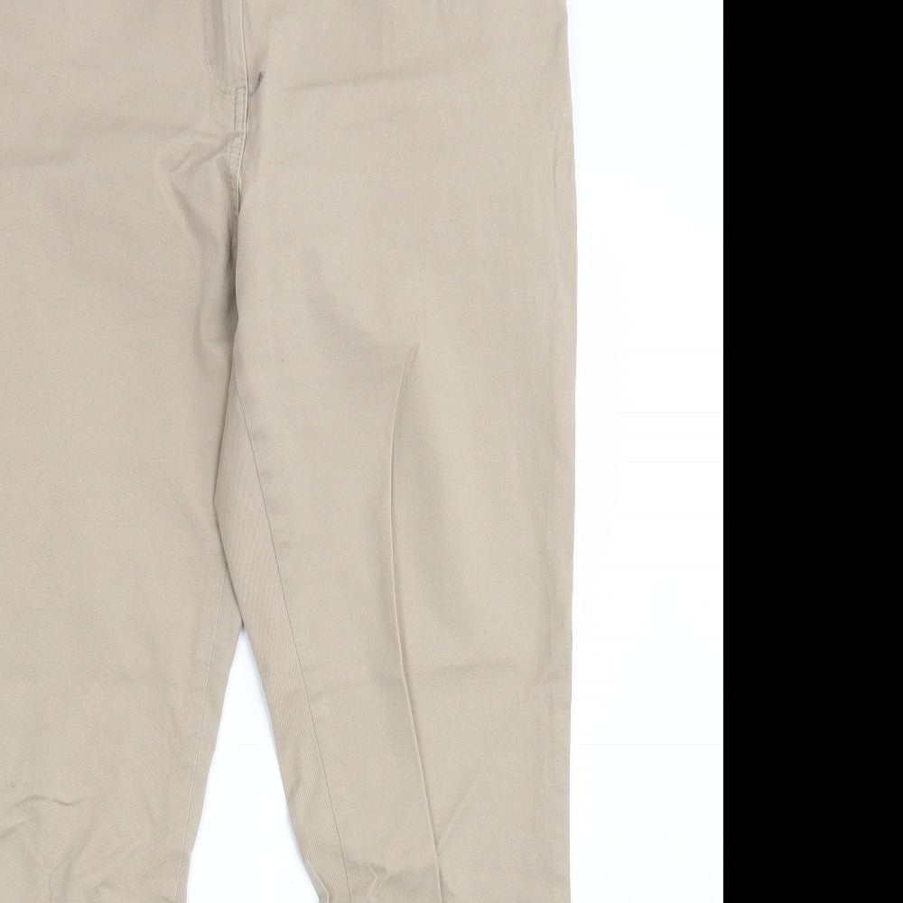 M&S Womens Beige  Denim Trousers  Size 14 L30 in