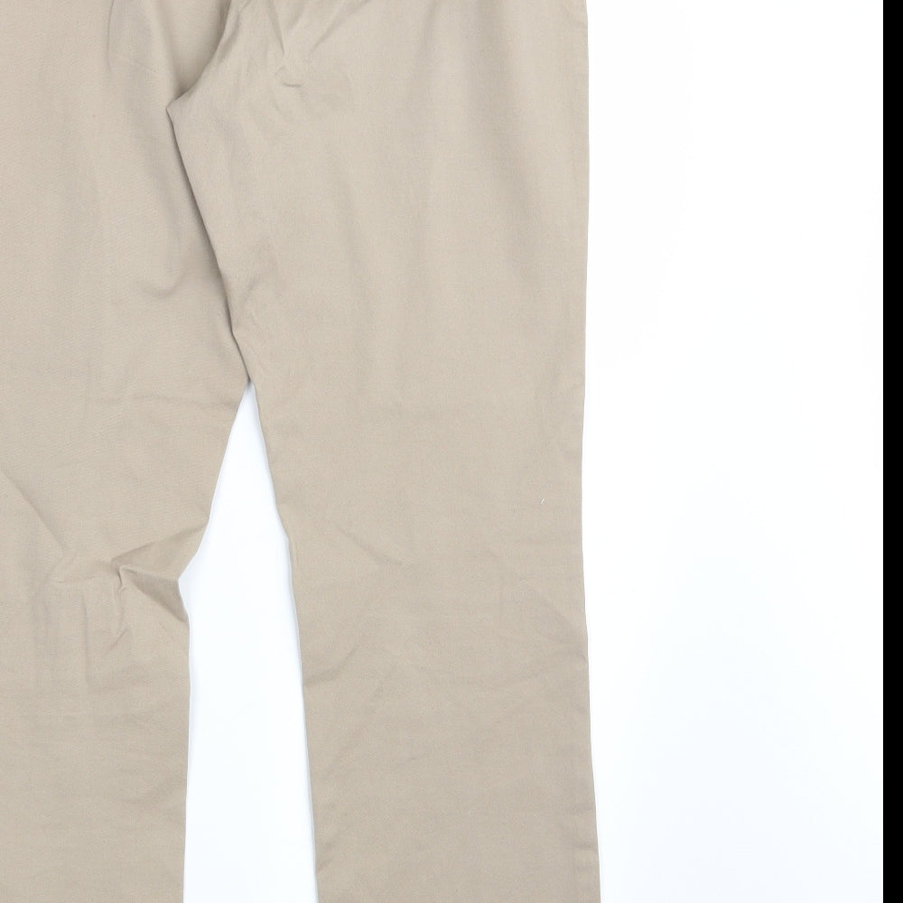 M&S Womens Beige  Denim Trousers  Size 14 L30 in