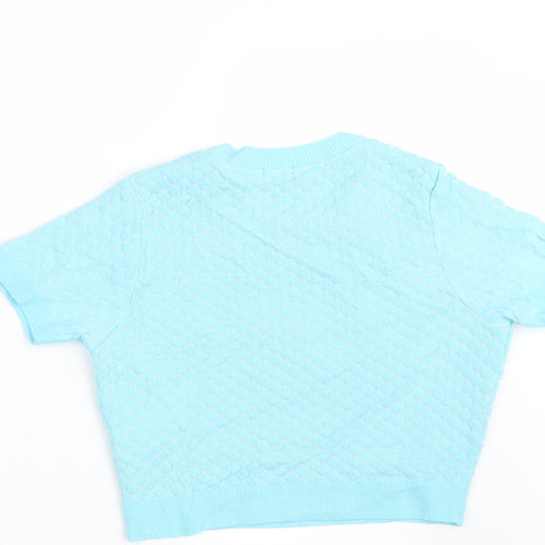 F&F Womens Blue Geometric Knit Pullover Jumper Size 12