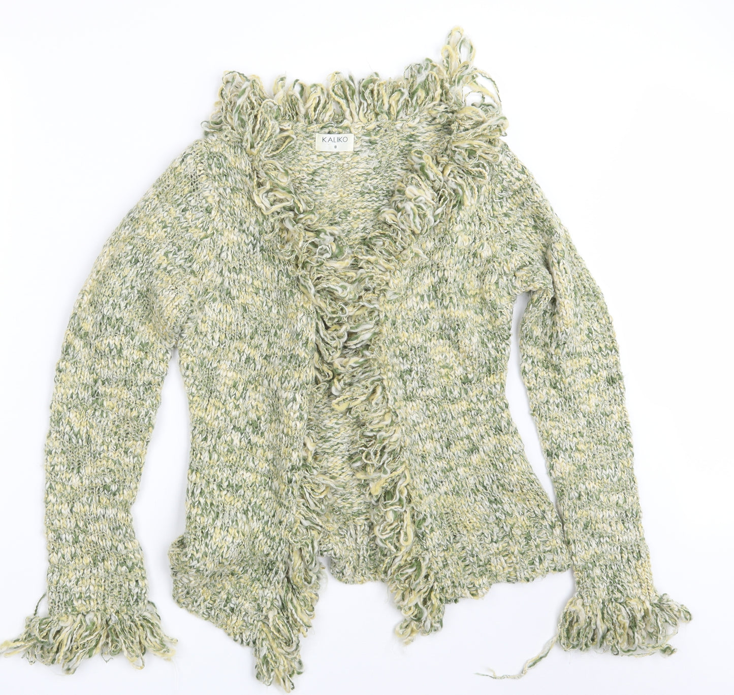 Kaliko Womens Green  Knit Wrap Jumper Size 8