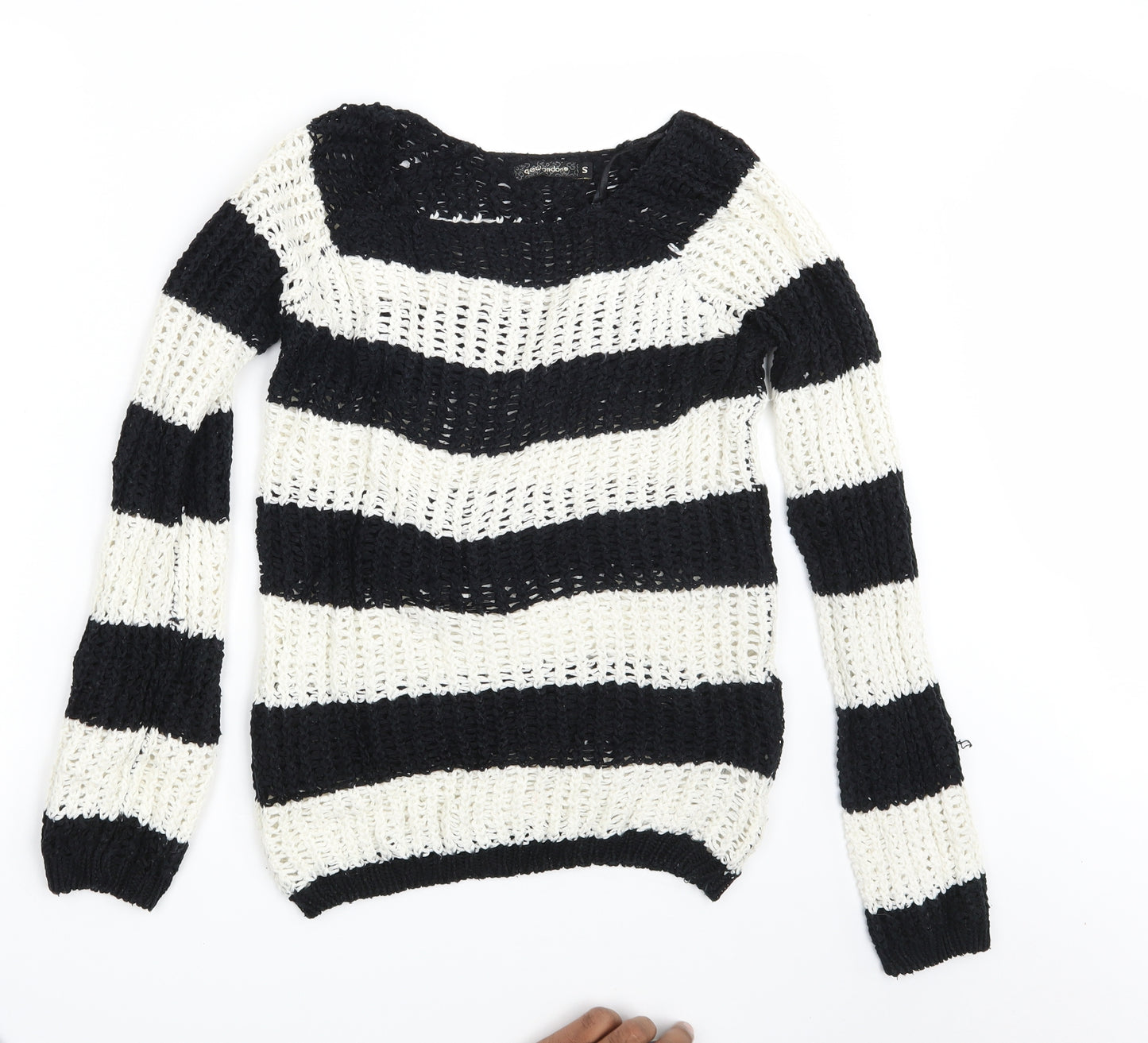 QED London Womens Multicoloured Striped Knit Pullover Jumper Size S