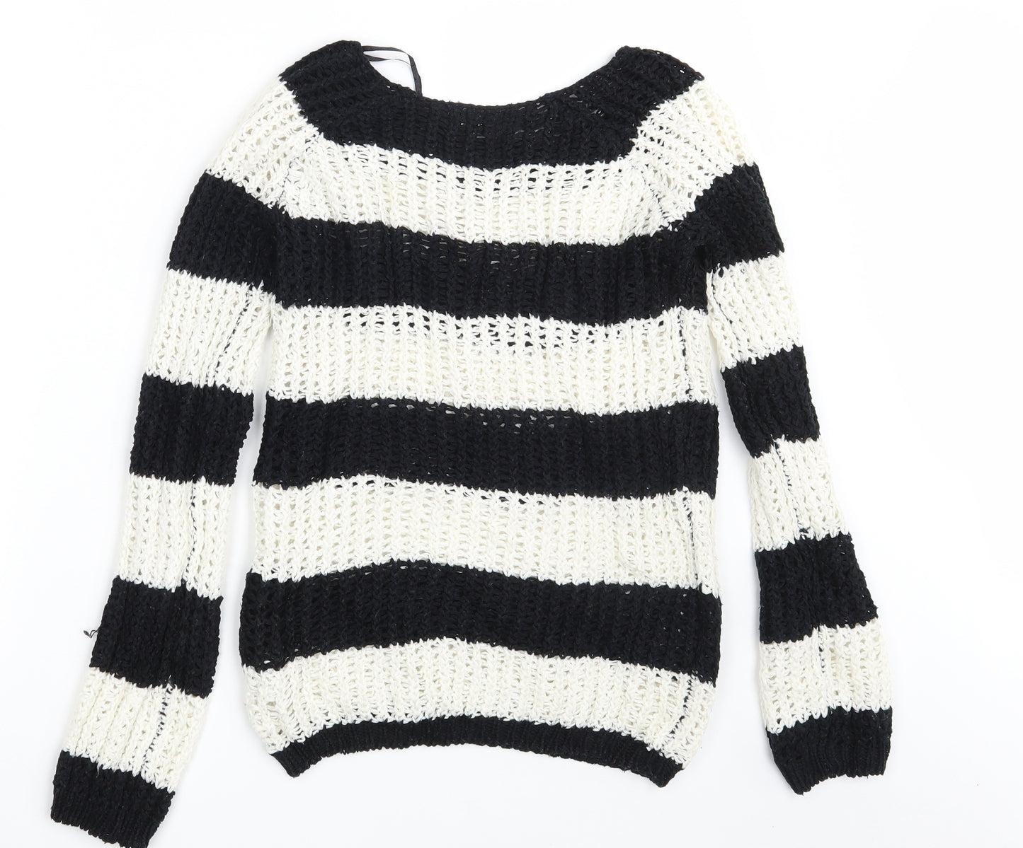 QED London Womens Multicoloured Striped Knit Pullover Jumper Size S