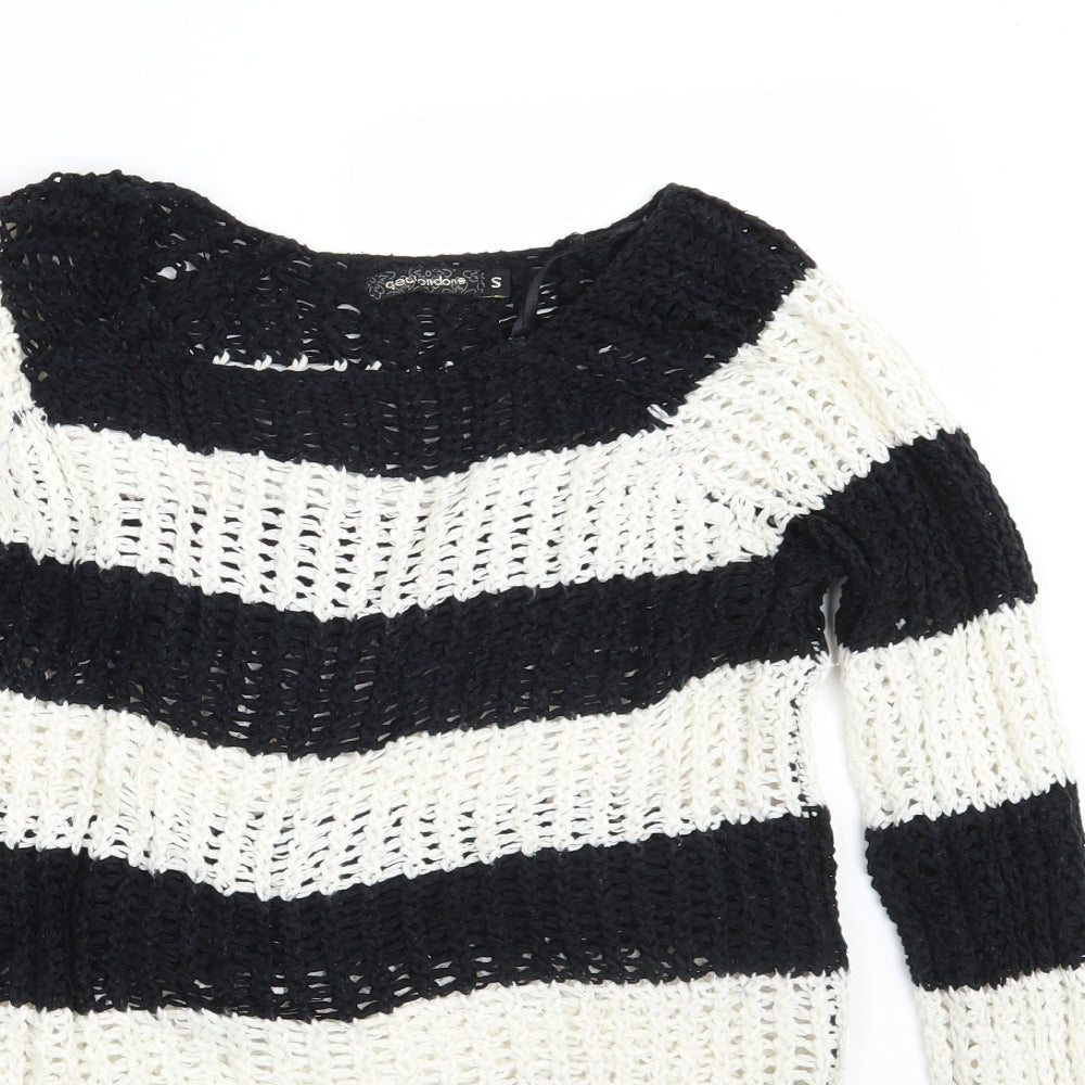 QED London Womens Multicoloured Striped Knit Pullover Jumper Size S