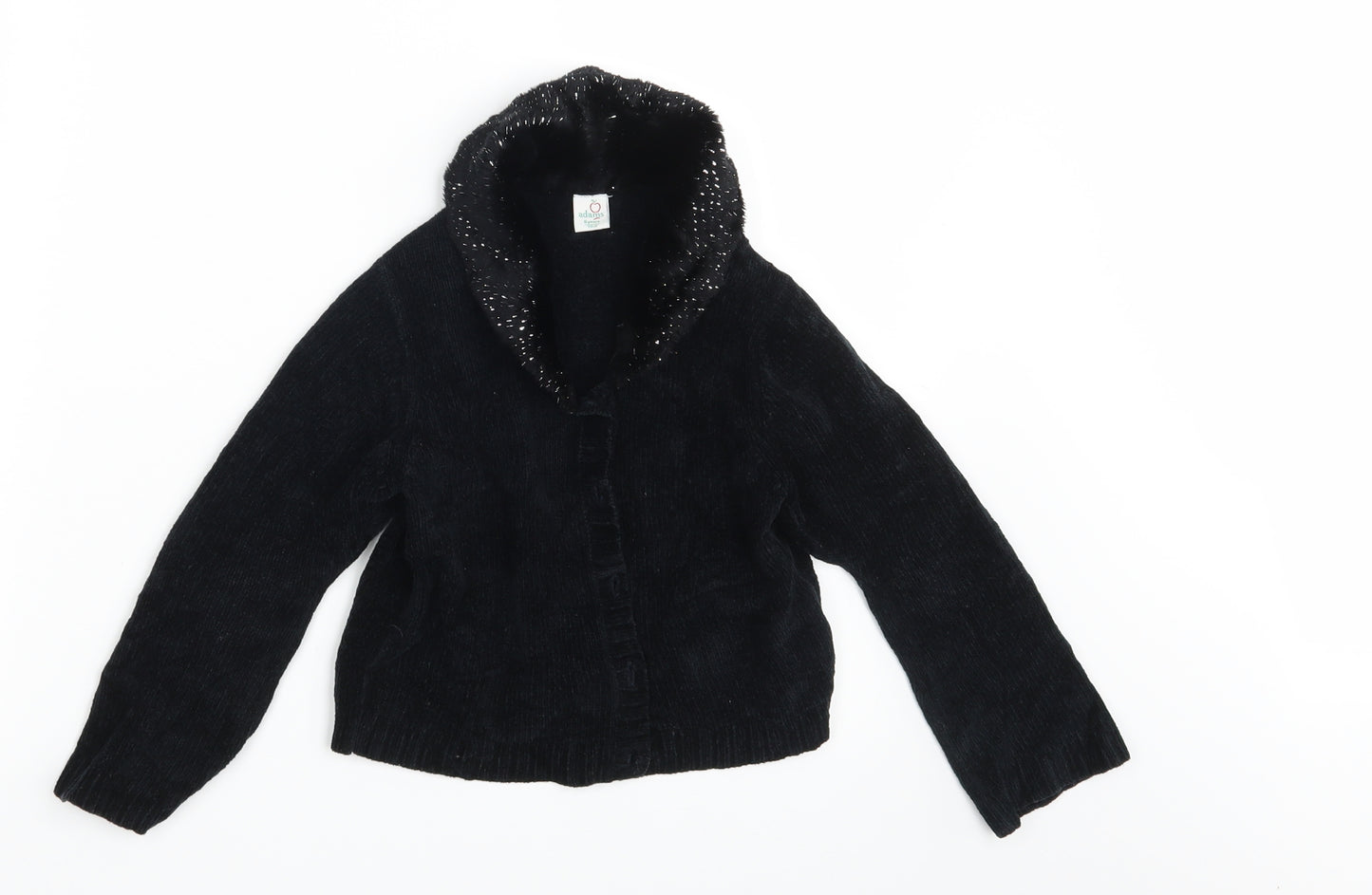 Adams Apple Girls Black  Knit Cardigan Jumper Size 6 Years