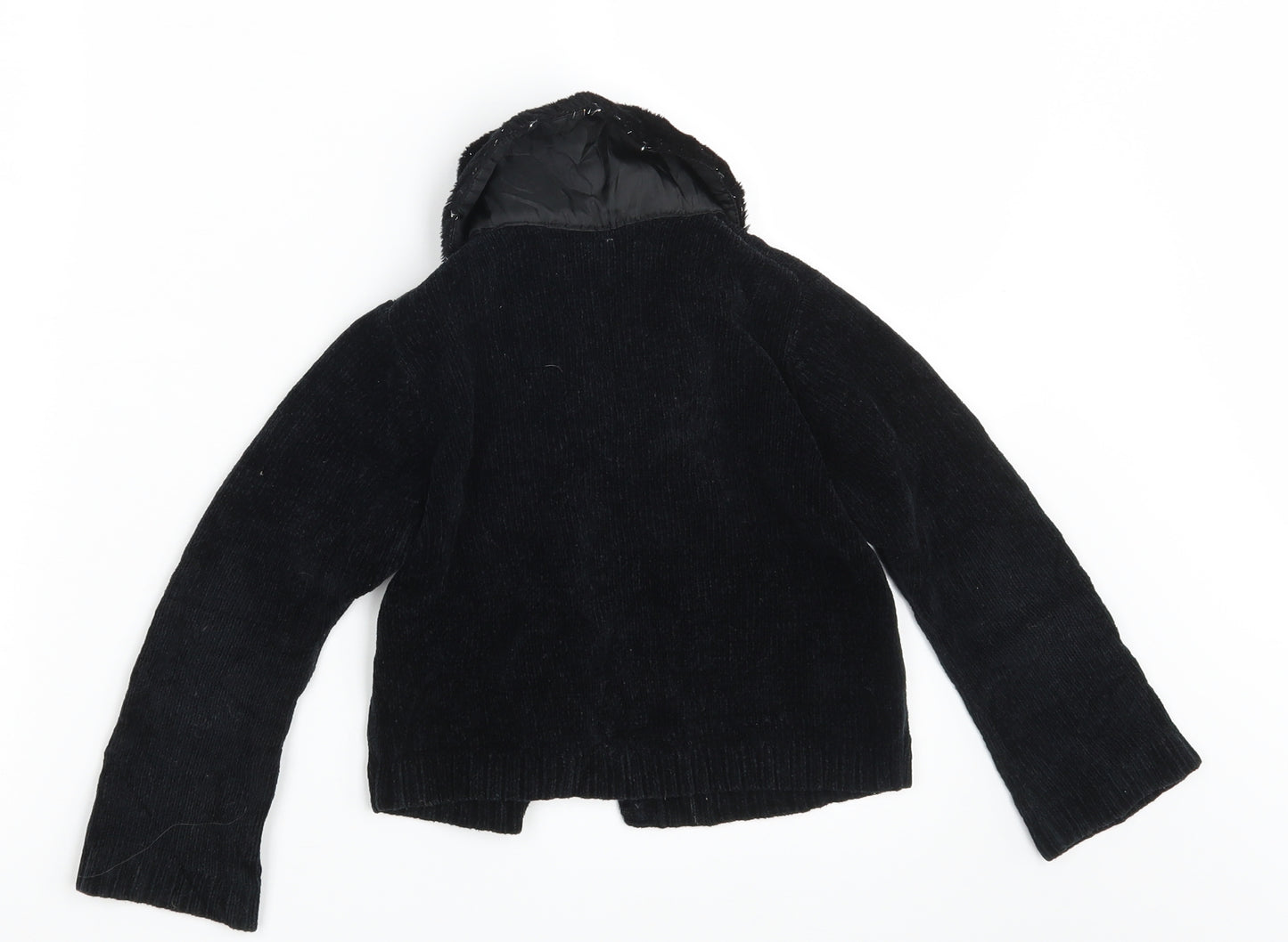 Adams Apple Girls Black  Knit Cardigan Jumper Size 6 Years