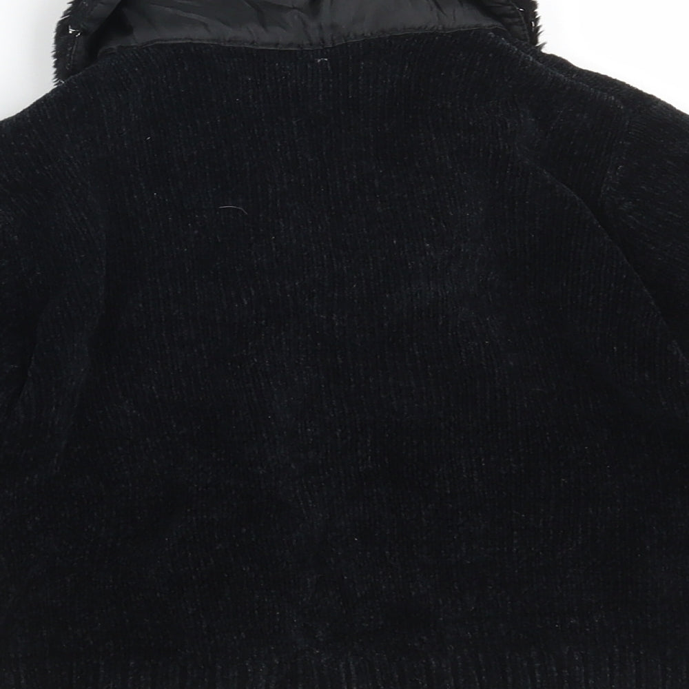 Adams Apple Girls Black  Knit Cardigan Jumper Size 6 Years
