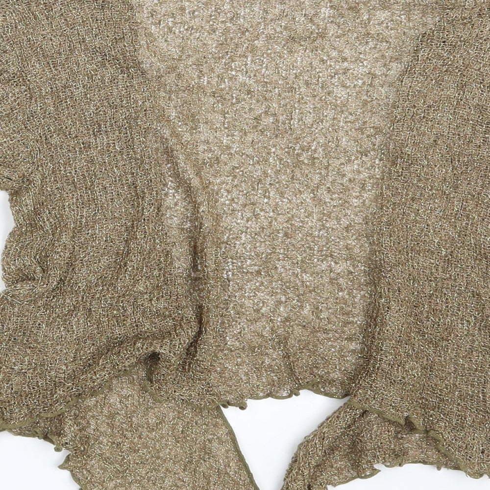 Goose Island Womens Gold  Knit Wrap Jumper One Size