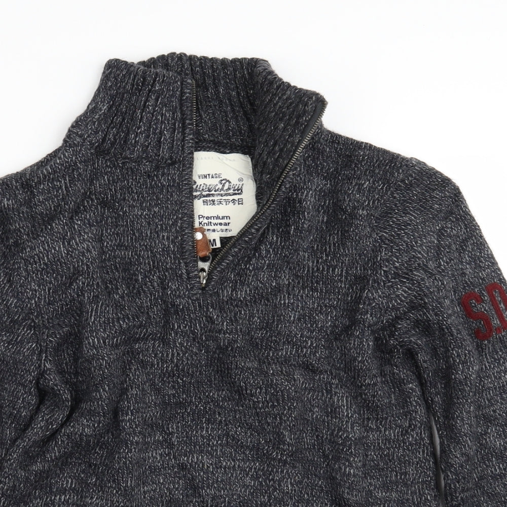 Superdry Mens Grey  Knit Pullover Jumper Size M