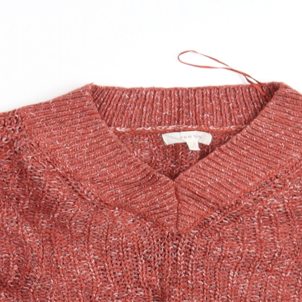 M&S Womens Orange  Knit Pullover Jumper Size M  - Cropped