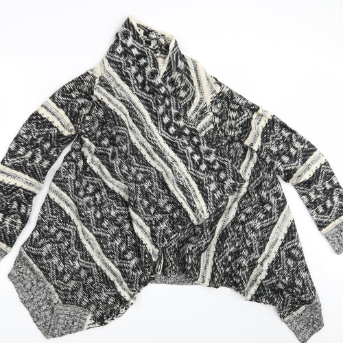 Cotton On Womens Black Argyle/Diamond Knit Wrap Jumper Size S