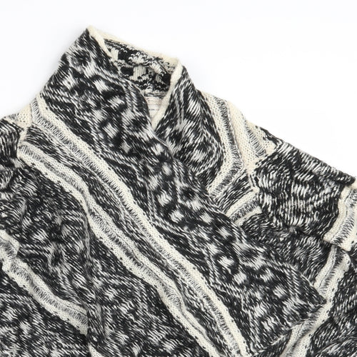 Cotton On Womens Black Argyle/Diamond Knit Wrap Jumper Size S