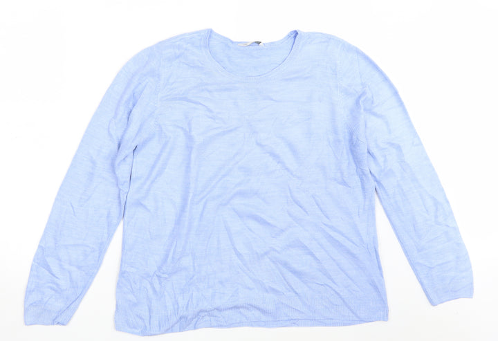 BHS Womens Blue Knit Pullover Jumper Size 14