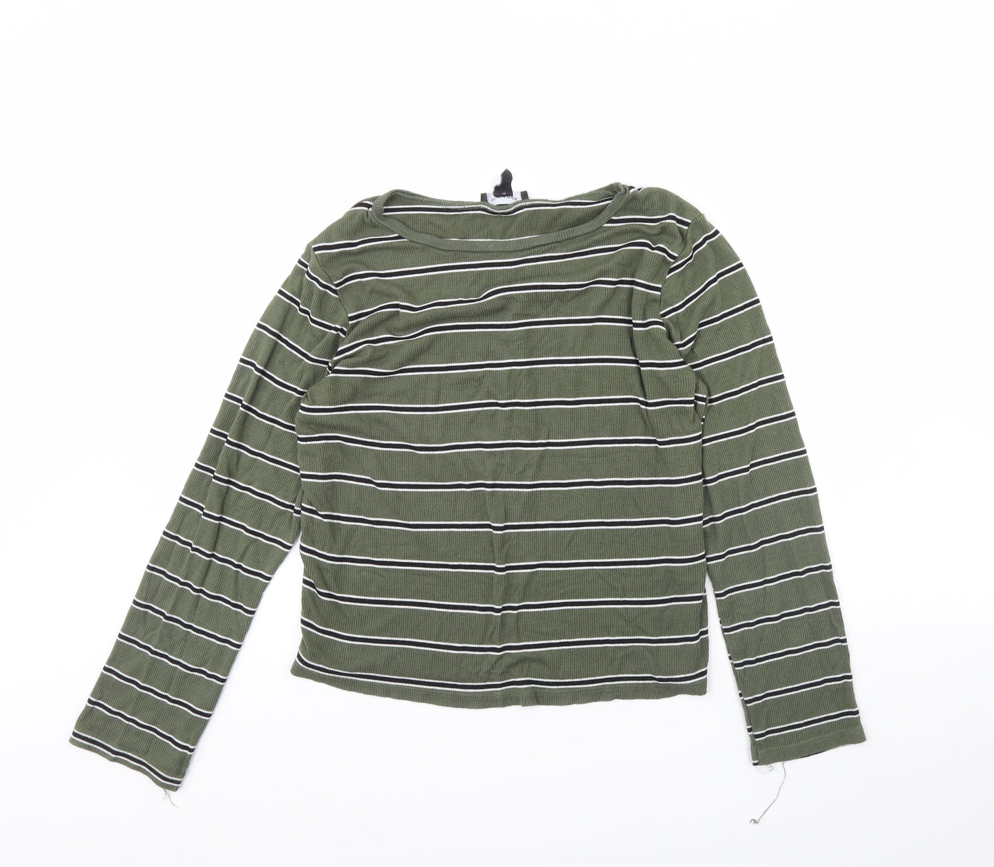 New look  Womens Green Striped  Basic Blouse Size 16