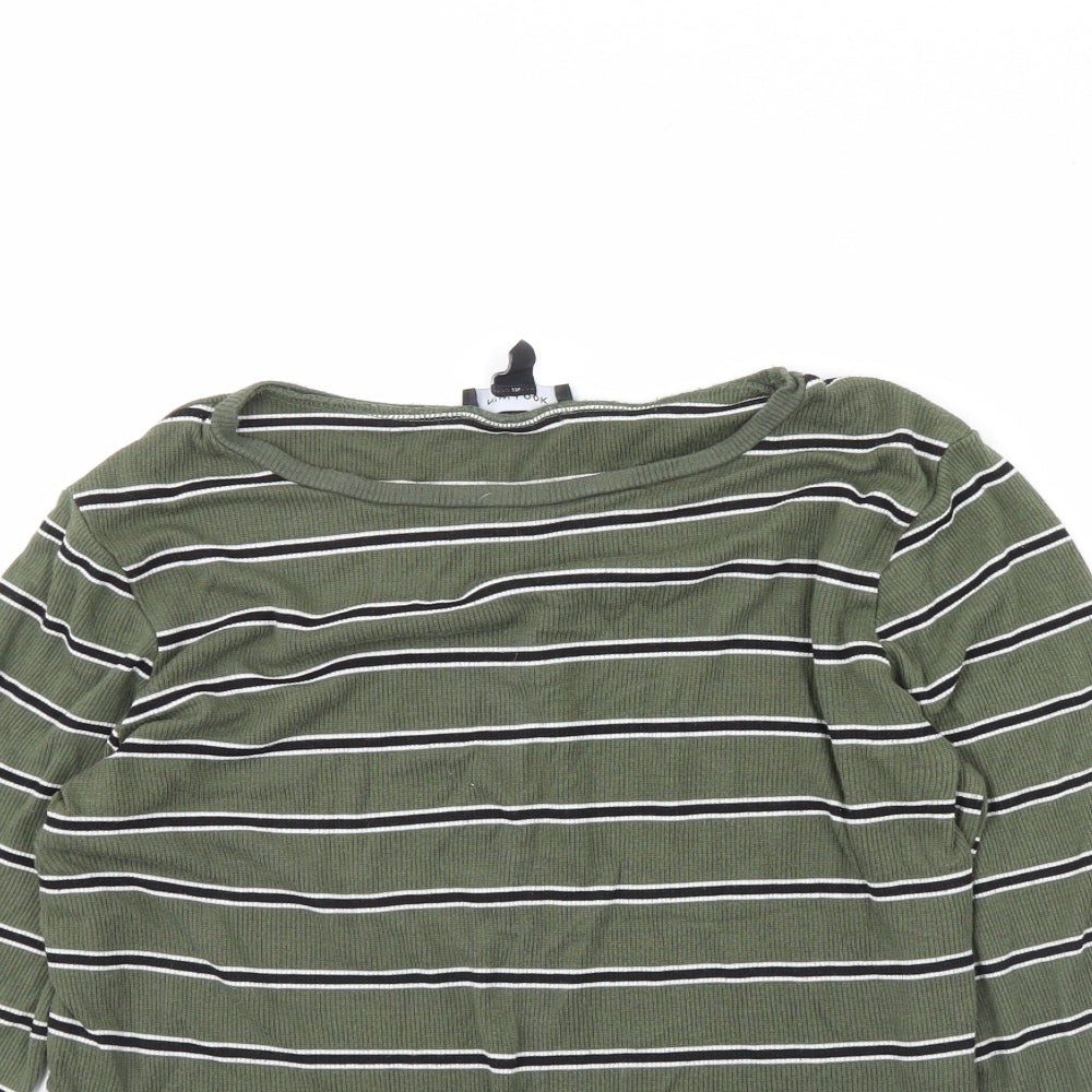 New look  Womens Green Striped  Basic Blouse Size 16