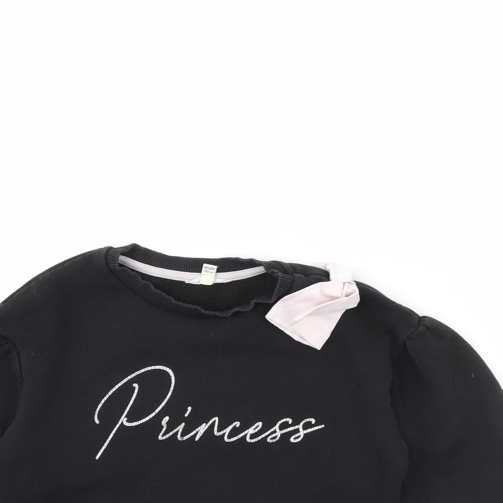 River Island Girls Black   Pullover Jumper Size 4 Years  - Princess