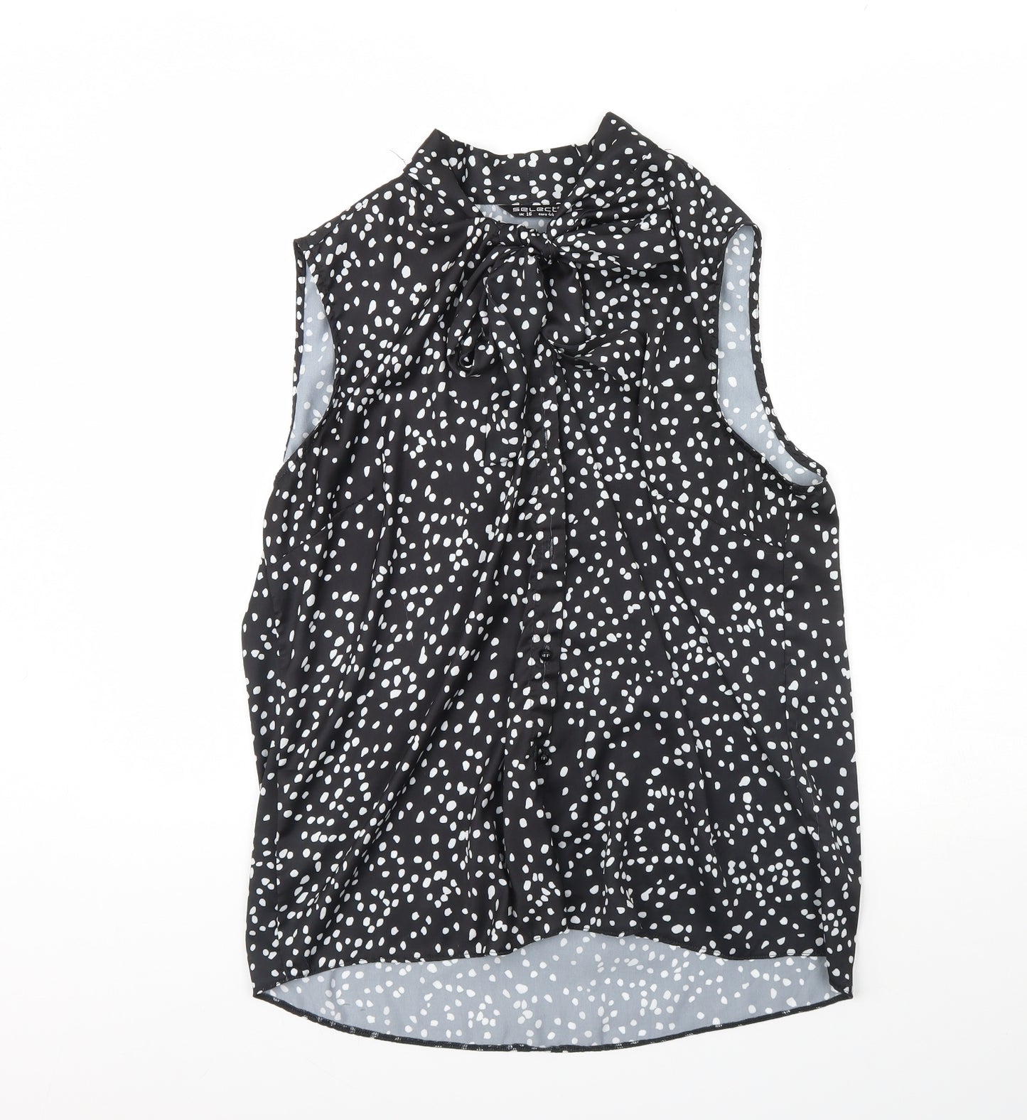 Select Womens Black Polka Dot  Basic Button-Up Size 16