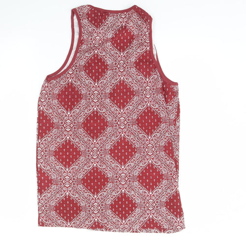 Twisted Soul Womens Red Fair Isle  Basic Tank Size L