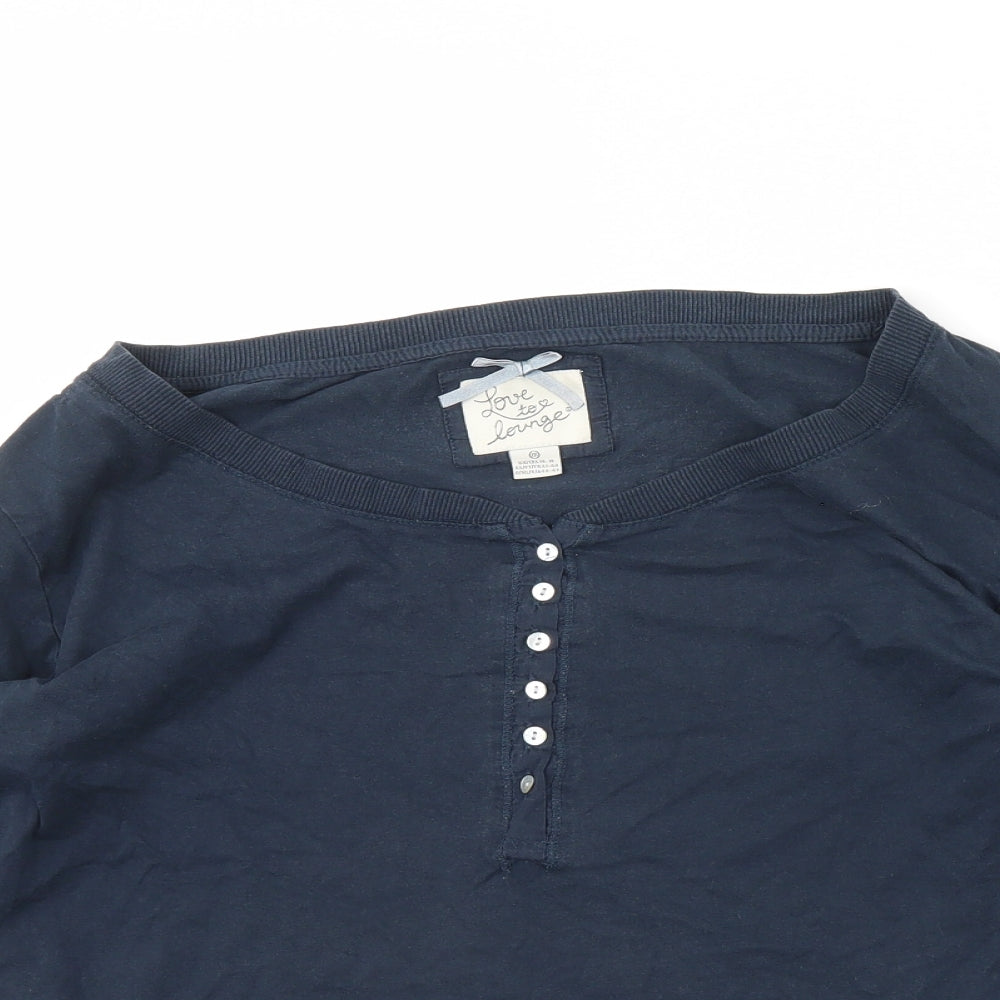 Love To Lounge Womens Blue Solid  Cami Pyjama Top Size M