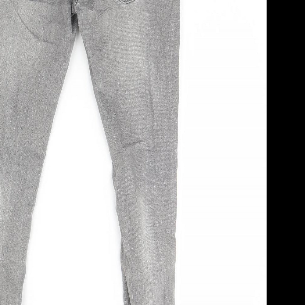 River Island Mens Grey  Denim Straight Jeans Size 32 L32 in
